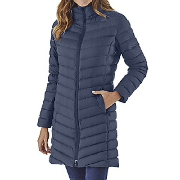PATAGONIA Women’s Silent Down Hooded Parka Navy Bl - Picture 4 of 7